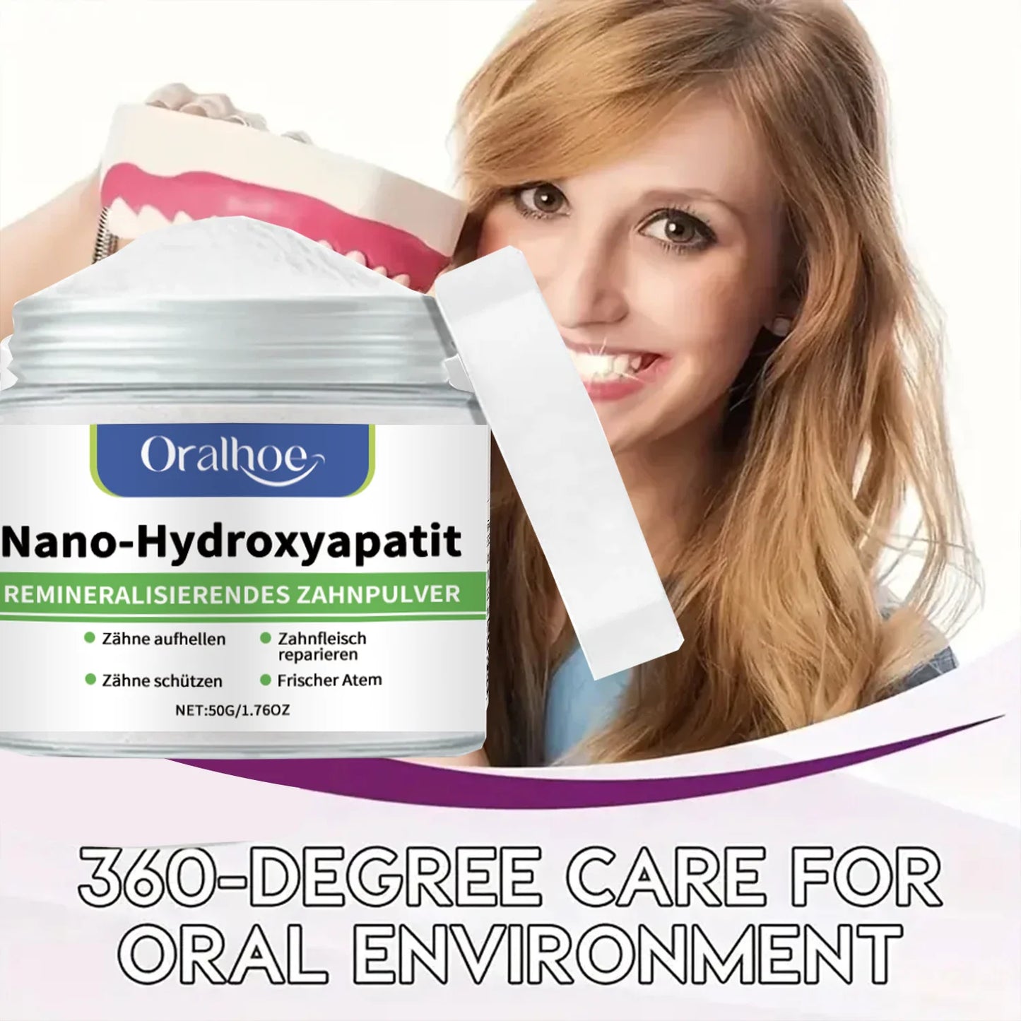 Buy 10 Get 12 Free  Whitening Tooth Powder with 10% Hydroxyapatite - Remineralizing, Cool Mint, Enamel Repair & Fresh Breath Oral Hygiene Sets Dental Supplies