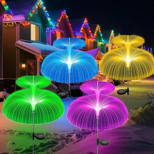 NEW 6PCS Set Solar Jellyfish Lights LED Outdoor Waterproof 7 Color Change Garden Landscape Patio Pathway Lawn Decor Solar Flower Lights Home Outdoor Garden Decoration Supplies