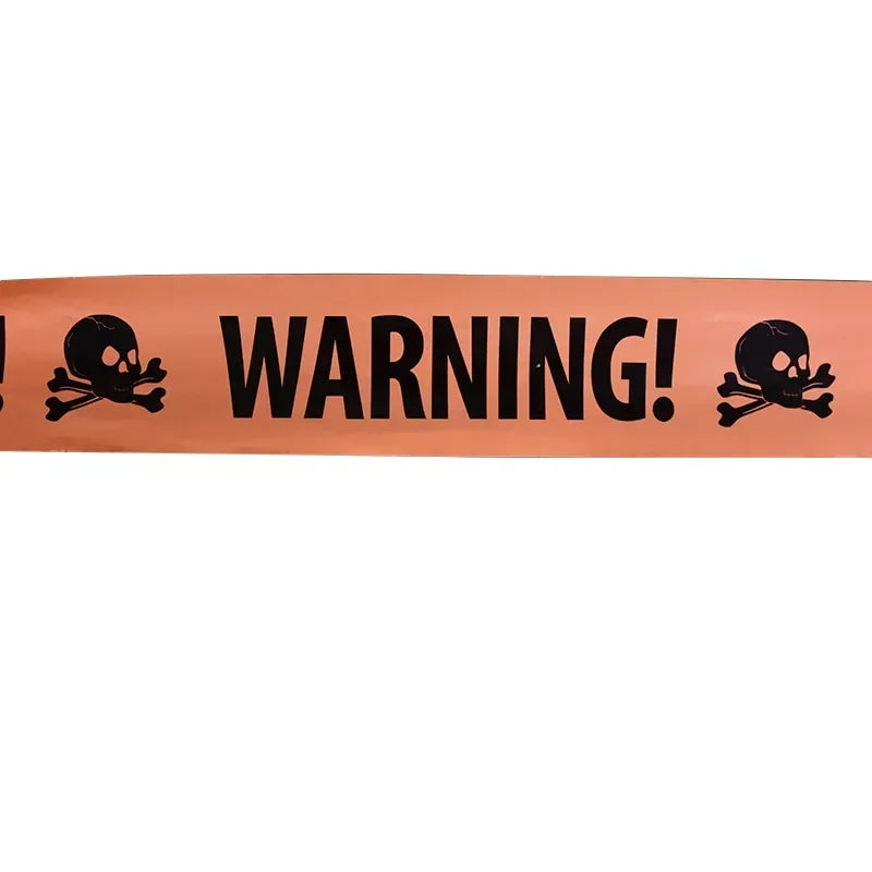 Halloween Warning Tape Bloody Handprints Signs Halloween Props Danger Warning Line New Isolation Belt Party Outdoor Garden Decor
