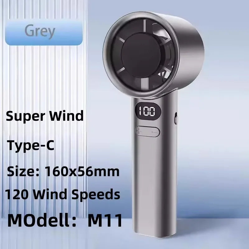 8000mAh USB Hanging Powerful Neck Fan Portable Bladeless Mini Rechargeable Mute LED Digital Display Electric Air Cooler Handheld.