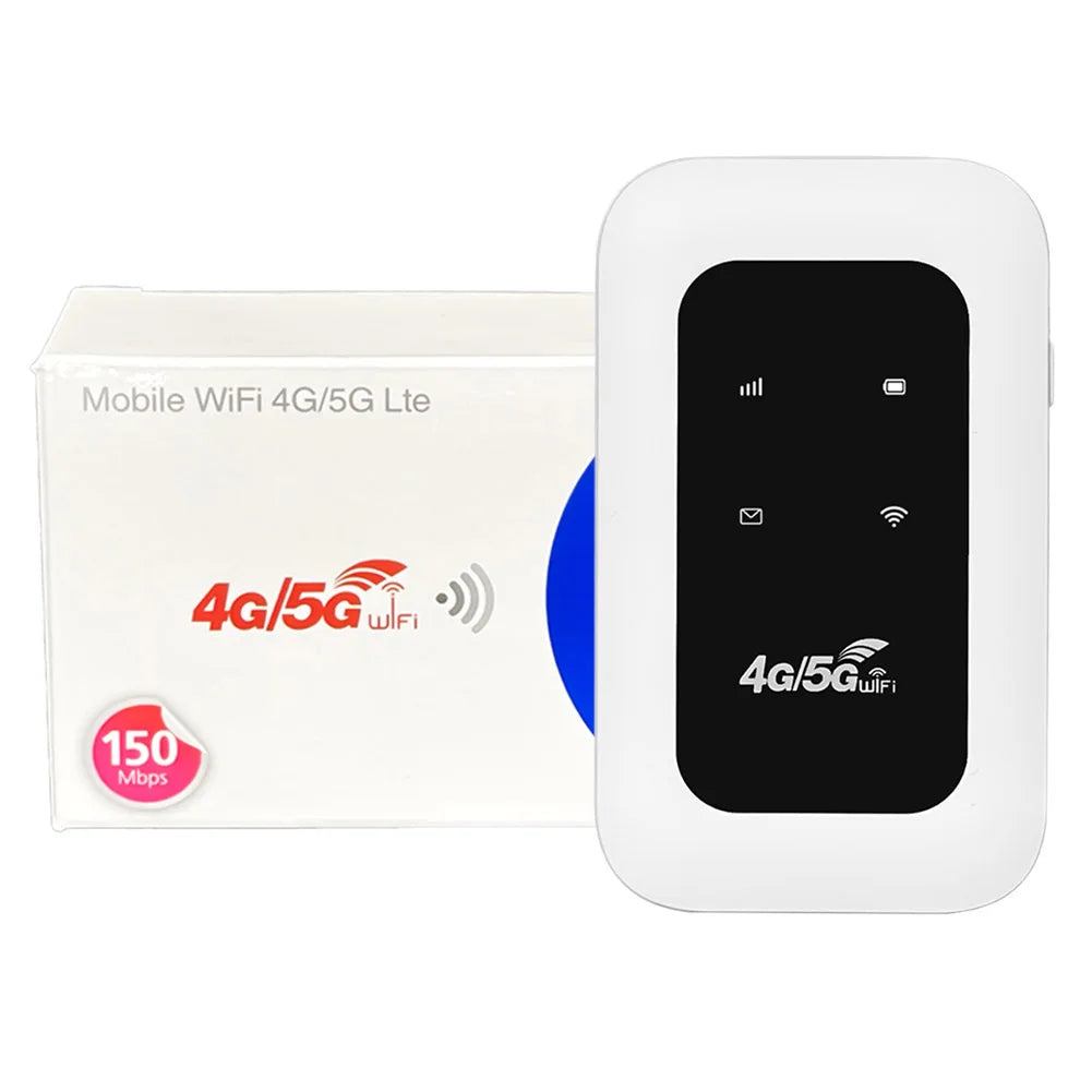 5G/4G LTE Mobile WI-FI Router with SIM Card Slot 150Mbps Portable Pocket Wireless Router 2100mAh Wireless Modem for Home Office RV Camping Outdoor Travel Fast Network Internet Access