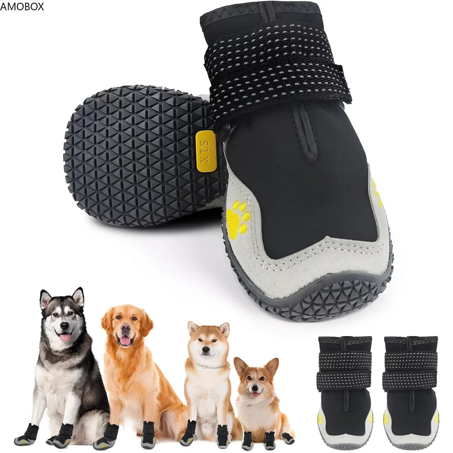 Pet Shoes with Double Belt, Breathable Mesh, Wear-Resistant, Good Dog Shoes, Go Out, Run Out, 4 PCs/Set