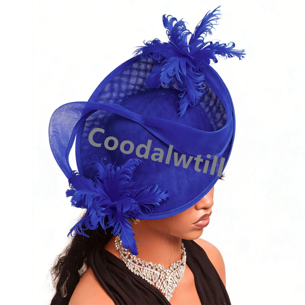 21 Colors Royal Ascot Horse Racing Women Femme Luxury Fascinator Kentucky Ladies Tea Cocktail Derby Headpiece Feather Fancy Opera Concerts Red Carpet Bride Wedding Hats Apparel Accessories