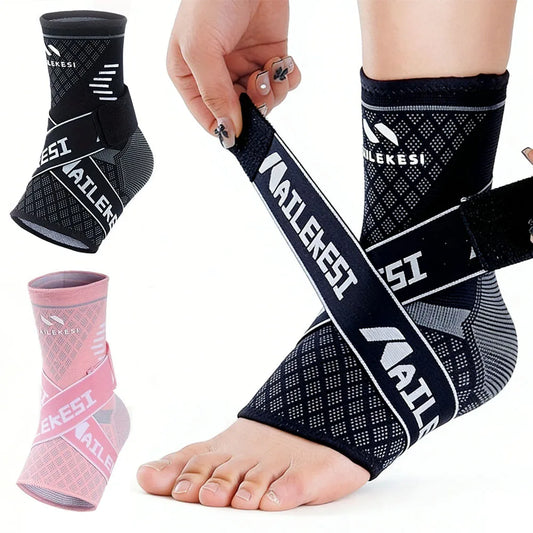 NEW Arrivals 6 Colors Adjustable Elastic Ankle Brace Compression Sleeve Foot Support Stabilizer for Plantar Fasciitis Achilles Tendonitis Sports Socks