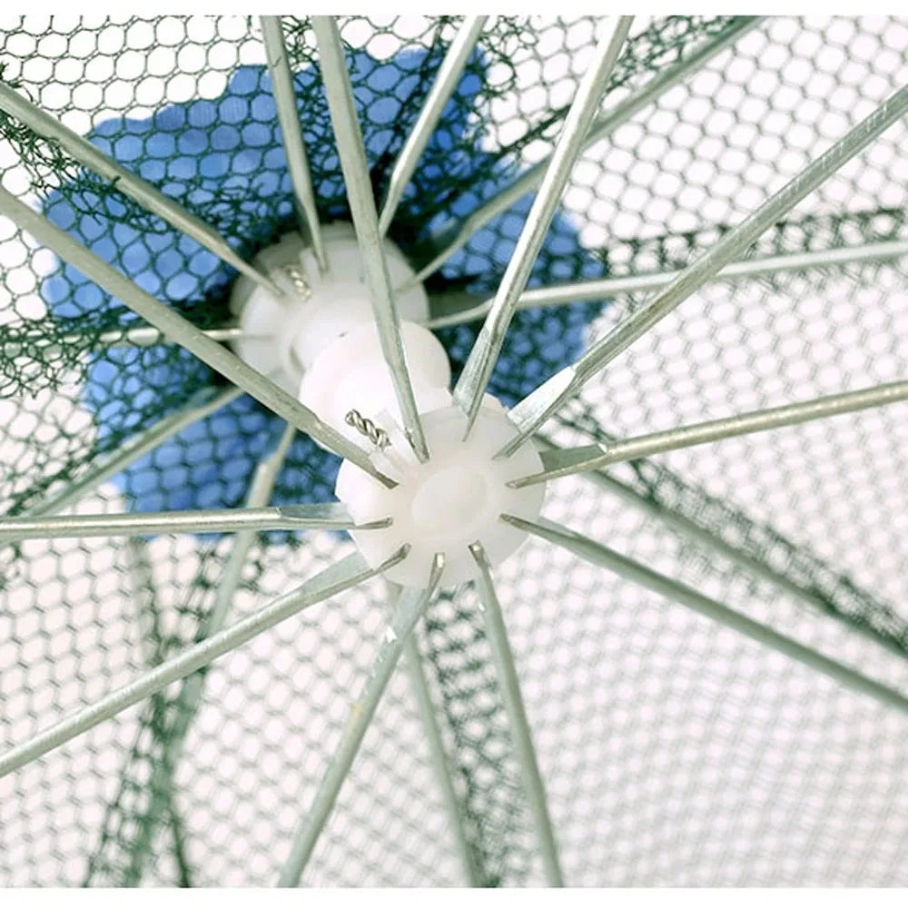 10-20 Holes Automatic Fishing Trap Net Umbrella-Shape Capable of Catching Fish Shrimps Crabs Foldable Cages Set Simple Happy Fishing Gear Sea Lakes River Fishing Accessories
