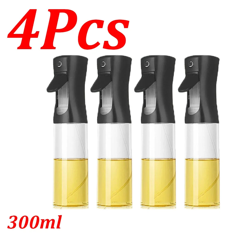 NEW Arrivals 4PCS Set Spray Oil Sprayer Dispenser Edible Olive Oil Spray 300/500ML Oil Sprayer Cooking Baking Vinegar Soy Sauce Spray Container Kitchen Accessories