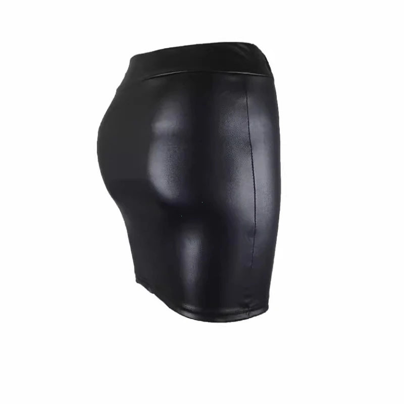 S-3XL UK Plus Size Black Leather Matte Slim Tight Mini Sexy Fashion PU Hot Short High Waist Skirt Nightclub Streetwear Girls Clothing Supplies