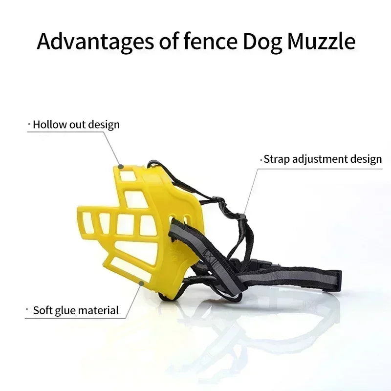 Soft Glue Adjustable Dog Muzzle Anti-Biting Chewing Mask Breathable Dog Muzzle Durable Strong Basket Mask Muzzle Dog Supplies