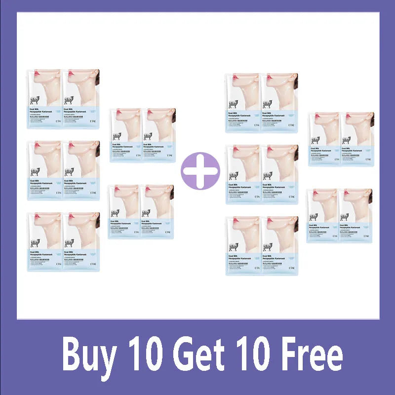 2-20 PCS Set Goat Milk Six Peptides Neck Mask Collagen Firming Necks Skin Care Mask Beauty Moisturizing Lift Firming Neck Skin Care Mask