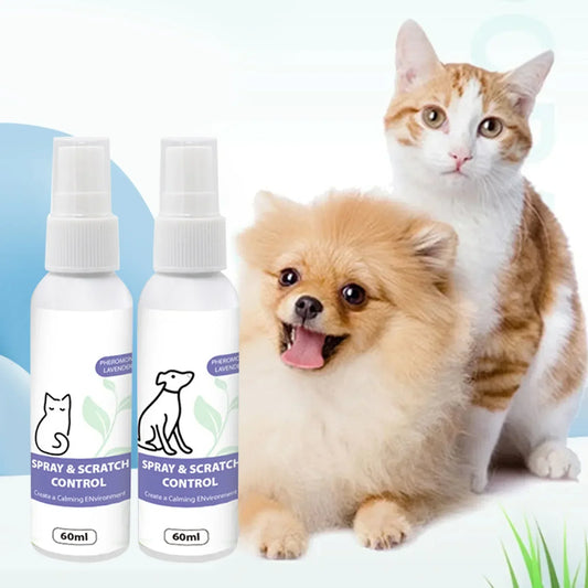 60ml Cat Calming Spray Kitten Pet Pheromone Collar Cats Comforting Soothing Anti Detangling Training Calm Down Deter For Pet