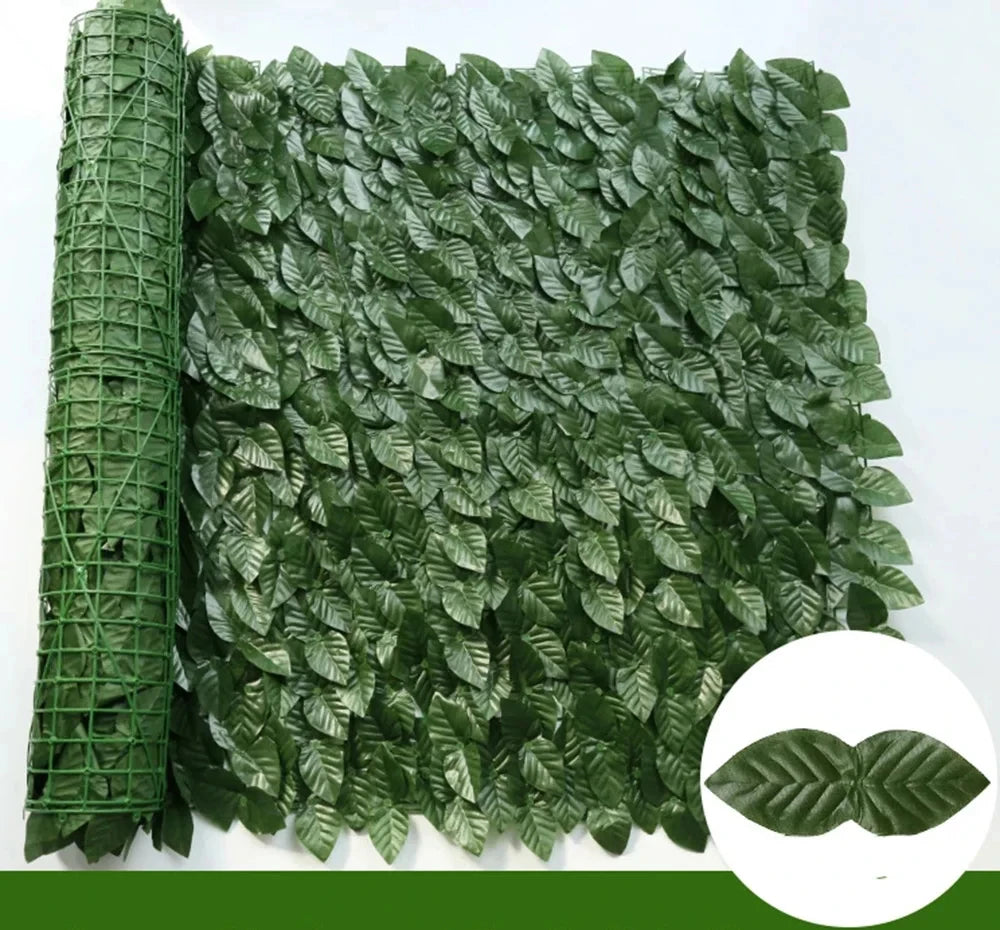 50X100cm Artificial Ivy Hedge Green Leaf Fence Panels Faux Privacy Fence Screen for Home Outdoor Garden Balcony Decoration