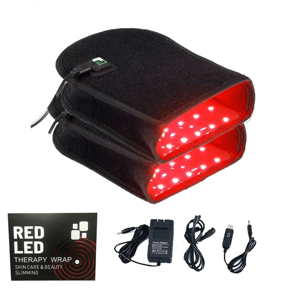NEW 1-2 PCS Set Red & Infrared Light Therapy Double Side LED Device for Hand Pain Relief Near Infrared Mitten Glove for Arthritis Tendonitis Osteoarthritis Rheumatoid Fingers Bones Wrist Support