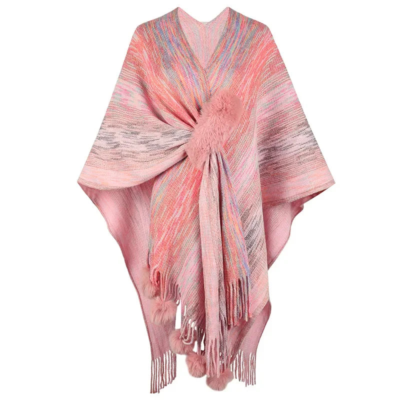 NEW Arrivals High Quality Luxury Shawl Cardigan Coats Women Sweaters Full Sleeve Tassel Cloak Coat Capes Elegant Splice Open Stitch Ponchos Autumn Winter Girls Ladies Fashion Apparel Accessories Clothing Supplies