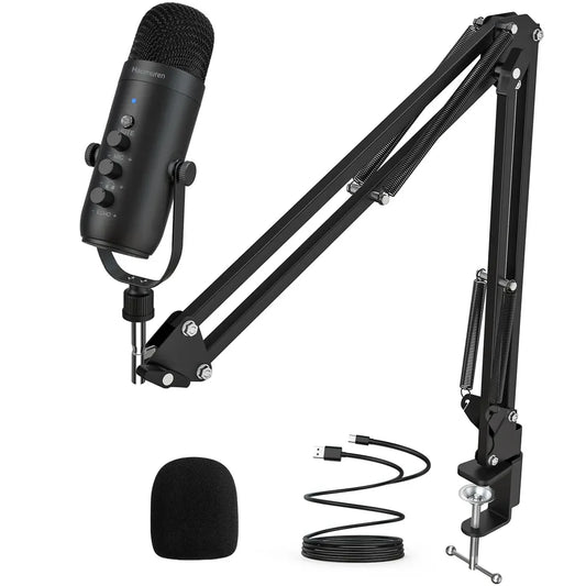 NEW Arrivals Professional USB Streaming Podcast PC Microphone Studio Cardioid Condenser Mic Kit with Boom Arm For Recording Twitch YouTube Tik-Tok Instagram Reels Videos Electronics Accessories Supplies