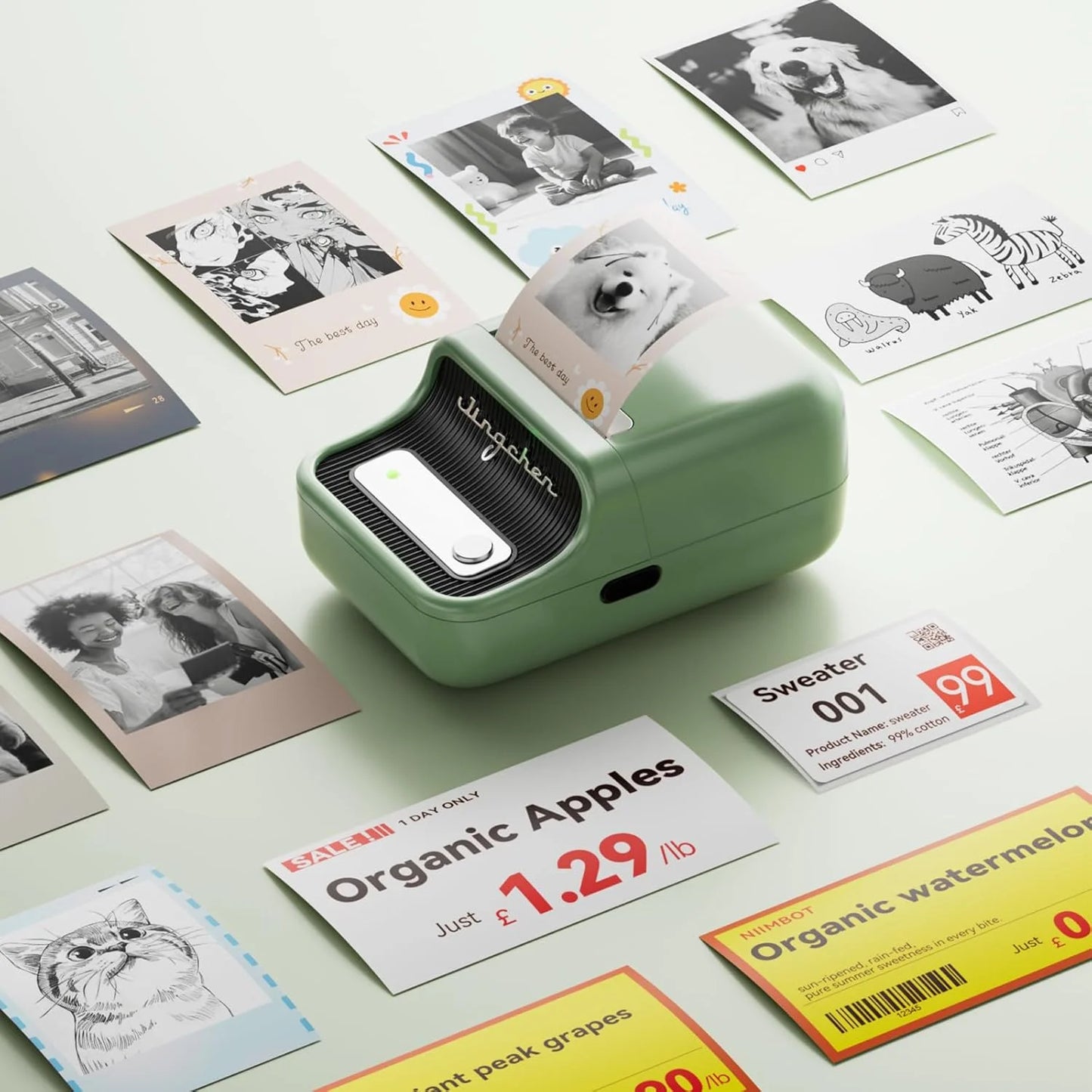 B21 PRO Mini Adhesive Label Printer Wireless Portable Thermal inkless Maker Photo Barcode Price Tag Sticker 200 300dpi