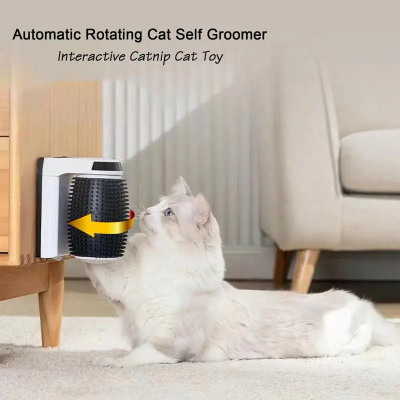 Creative Cat Self Groomer With Catnip Automatic Rotating Cat Massager Wall Corner Groomers Smart Self Cleaning Cat Brush