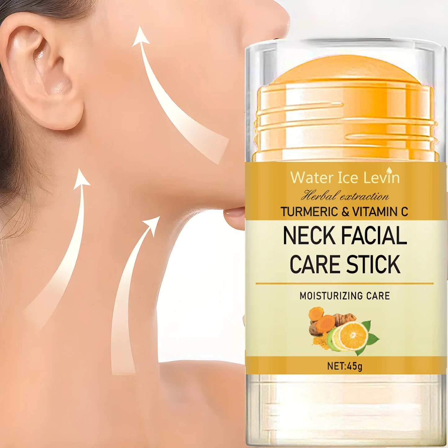 Turmeric & Vitamin C Neck Facial Care Wrinkle Lines Lifting Whitening Tighten Double Chin Anti-Age Rejuvenation Skin Care Supplies Korean Cosmetic Products