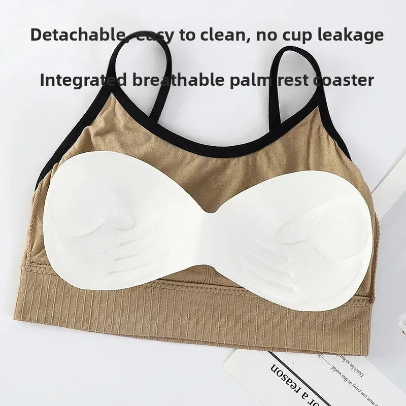 NEW Arrivals 12 Colors Girls Strapless Bra with Chest Pad Women's Outdoor Running Wear No Steel Ring Yoga Sports Wrap Chest Anti-Light Vest Beautiful Back Underwear