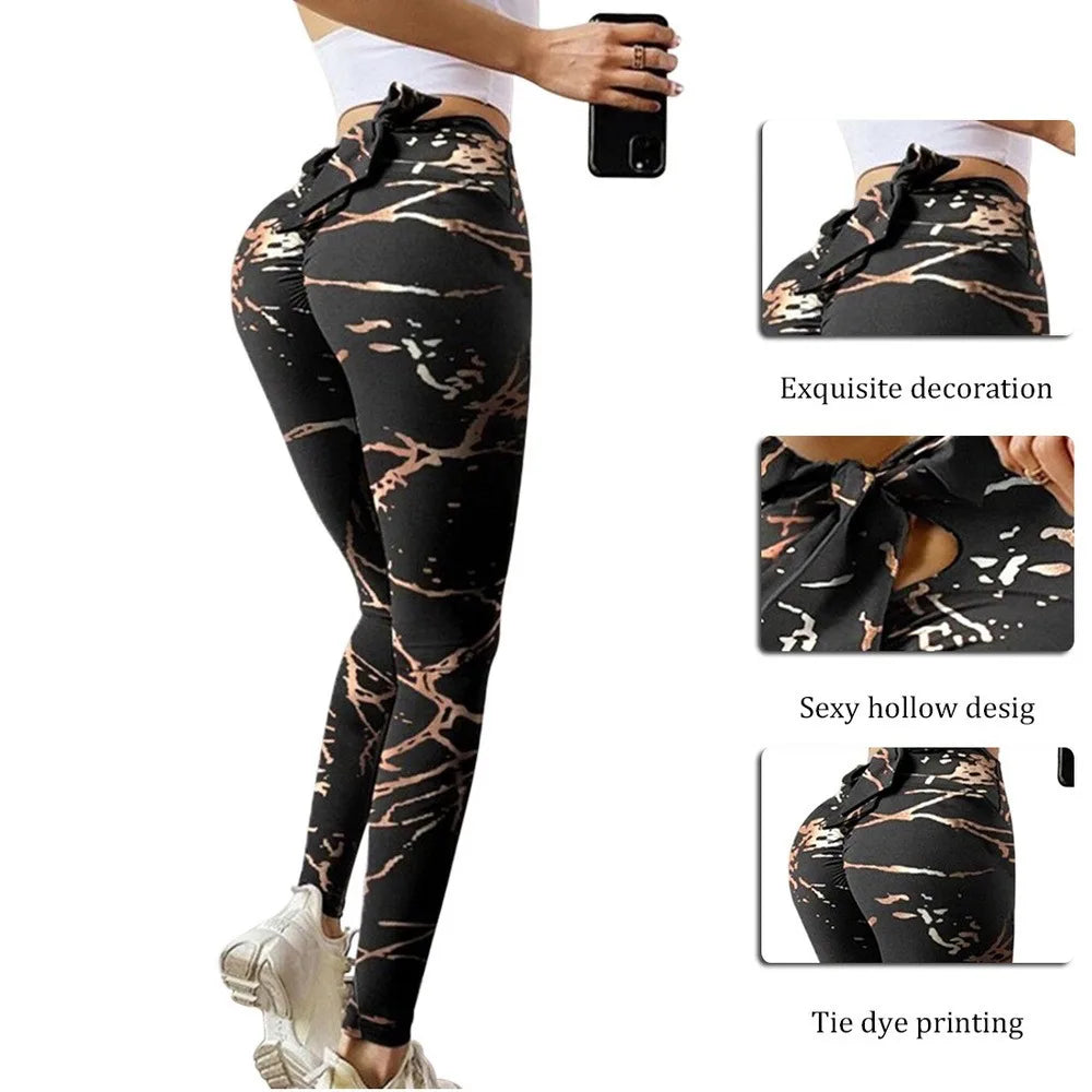 NEW Arrivals S-5XL Summer High Waist Slim Fashion Peach Hip Lift Sports Fitness Bow Yoga Pants Women Workout Tights Leggings Gym Trousers Outdoor Running Hiking Pants Ladies Girls Sports Luxury Clothing Supplies