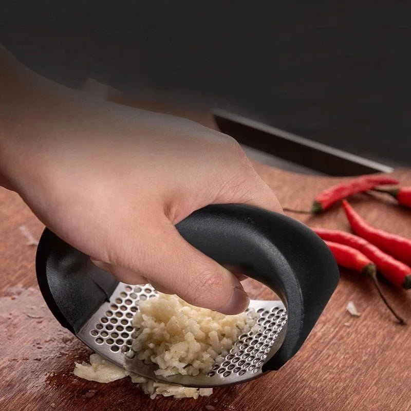 NEW Arrivals 9 PCS Set Stainless Steel Washable Garlic Press, Thickened Garlic Clip, Household Garlic Puree Grinder, Garlic Mortar, Kitchen Tools Set
