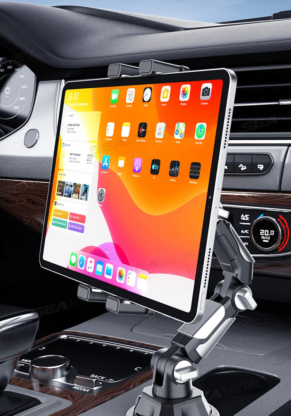 NEW  Car Tablet  Phone Mount on Cup Holder 6.5-9.5CM Adjustable Base Tablet/Phone Holder 360-Degree Flexible Rotation Phone Stand