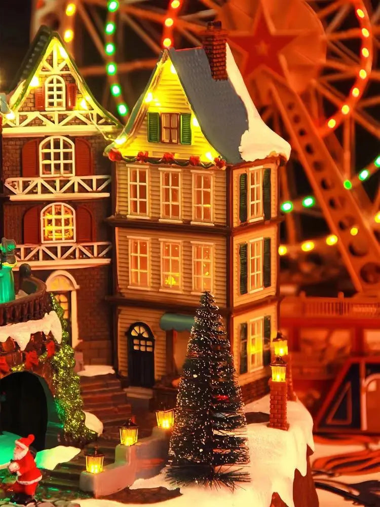 Large Christmas New Year Eve  Winter Town Music Box, Music Box Carousel, Collection of Birthday Gifts, Christmas Gifts, Ice Rink Music Box Home Decoration Supplies Products