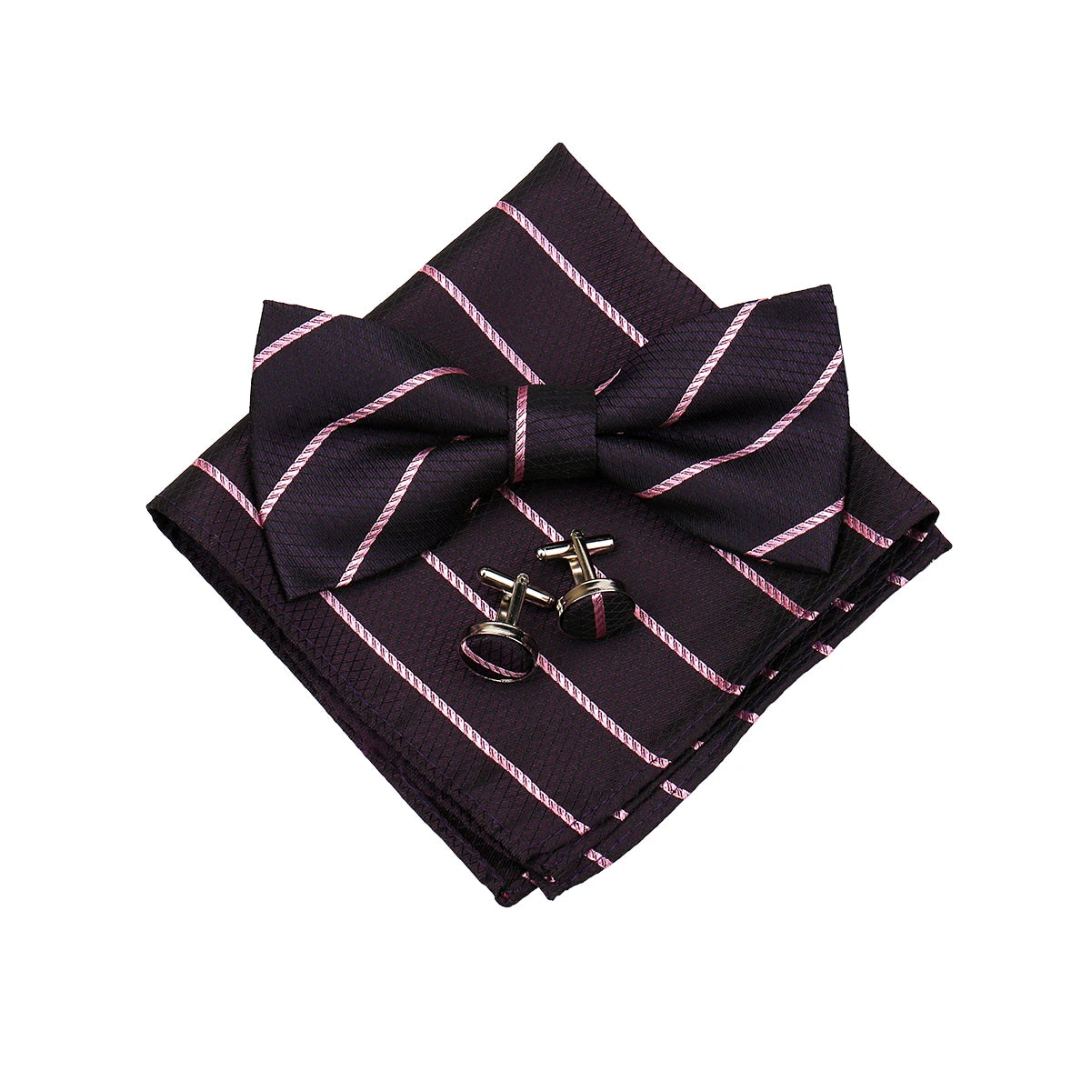 3 PCS Set 55 Colors Luxury Paisley Bowtie Suit Man Bow Tie Pocket Square Cufflinks Wedding Bowknot Accessories Butterfly Neckwear Adjustable Adult Ties