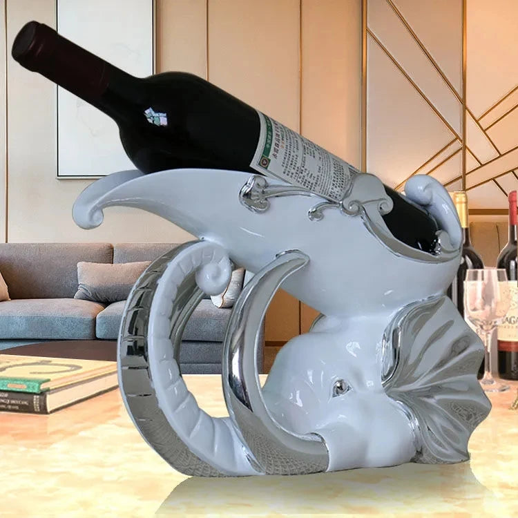 Thailand*s Elephant Red Wine Holder living room luxury wine cabinet decorations High foot wine glass holder household wine bottle rack