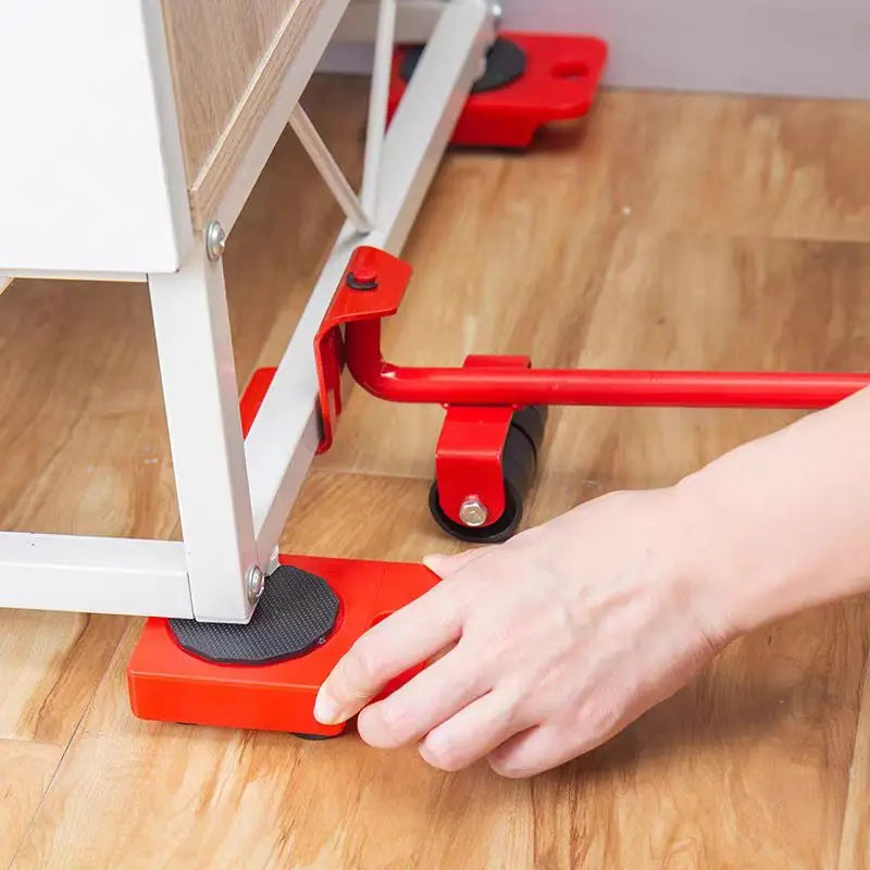 5Pcs/set Furniture Mover Tool Set Heavy Stuffs Moving Roller with Bar Furniture Mover Lifter with Wheel Professional Moving Tool