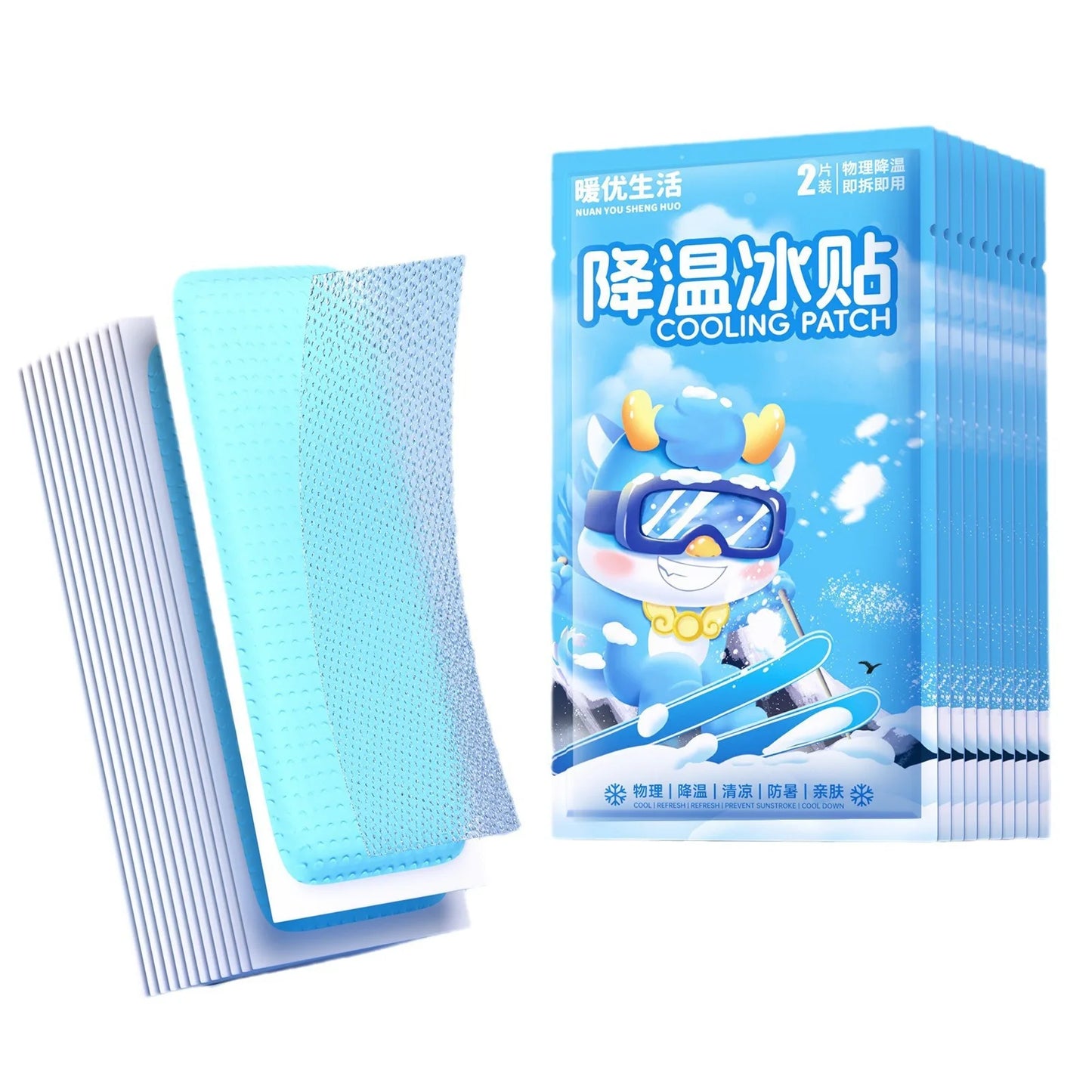 10 PCS Set Korean Cooling Patches for Summer Heat Relief and Cooling Outdoor Travel Beach Camping Running Hiking Sport Activities Heat Relief Patches