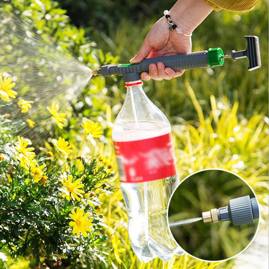 NEW Arrivals High Pressure Air Pump Manual Sprayer Adjustable Drink Bottle Spray Head Nozzle Garden Plants Flowers Watering Tool Sprayer Agriculture Tools Gardening Supplies