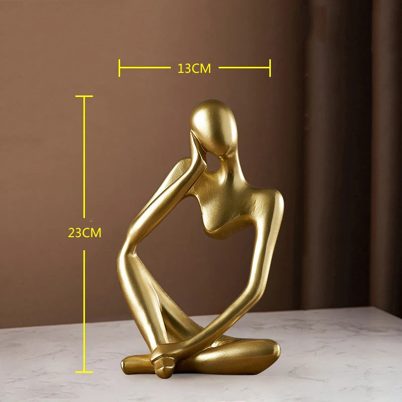 Home Decoration Luxury Accessories Feng Shui Gold Statuette Study Desk Ornaments Luxury Living Room Decoration Figurines Interior