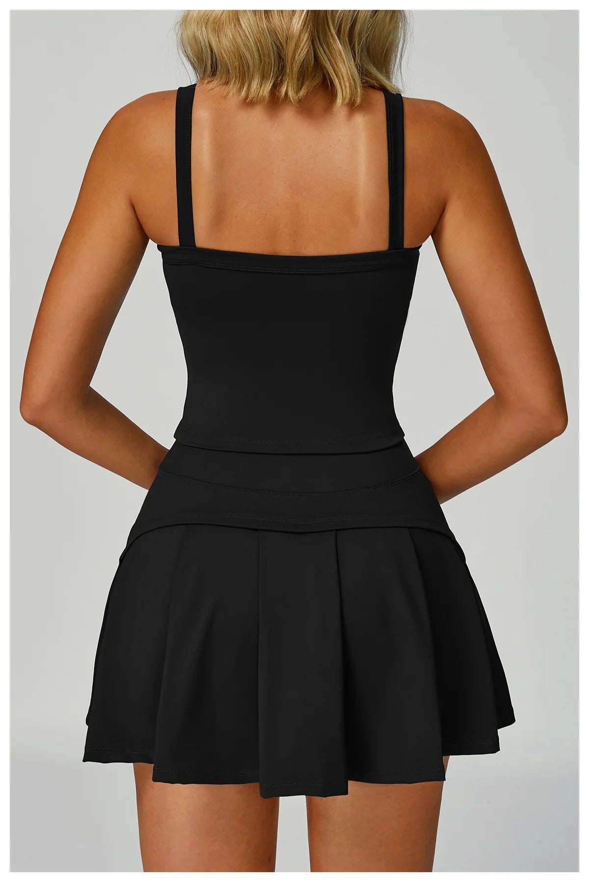 2PCS Set S-XL Set 5 Colors Women's Tracksuit Sexy Sport Bra High Waist Sports Short Skirt Badminton Tennis Golf Suit Gym Fitness Sleeveless Workout Suit Sportswear