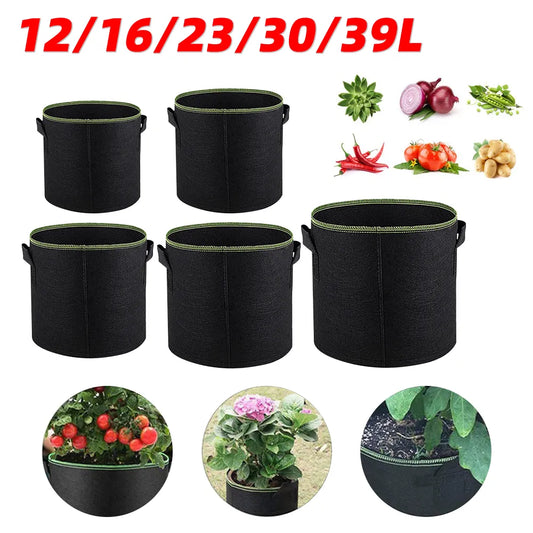 3-5Pcs Vegetable/Flower/Plant Grow Bags 3/4/5/7/10 Gallon, Thickened Non-Woven Grow Bags, Aeration Fabric Pots with Handles