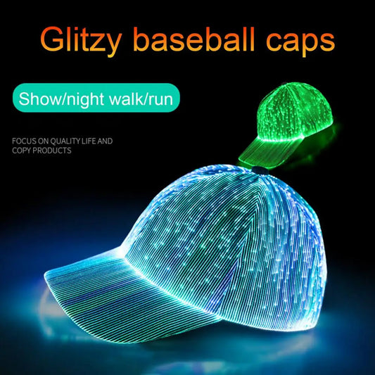 USB Reflective Light Fiber Optic LED Hat Light Up Baseball Cap Flash Glow Hat USB Rechargeable Hip-Hop Luminous Hat Halloween Cap Evening Rave Party Bar Night Club DJ Dancing Casual Streetwear Apparel Supplies