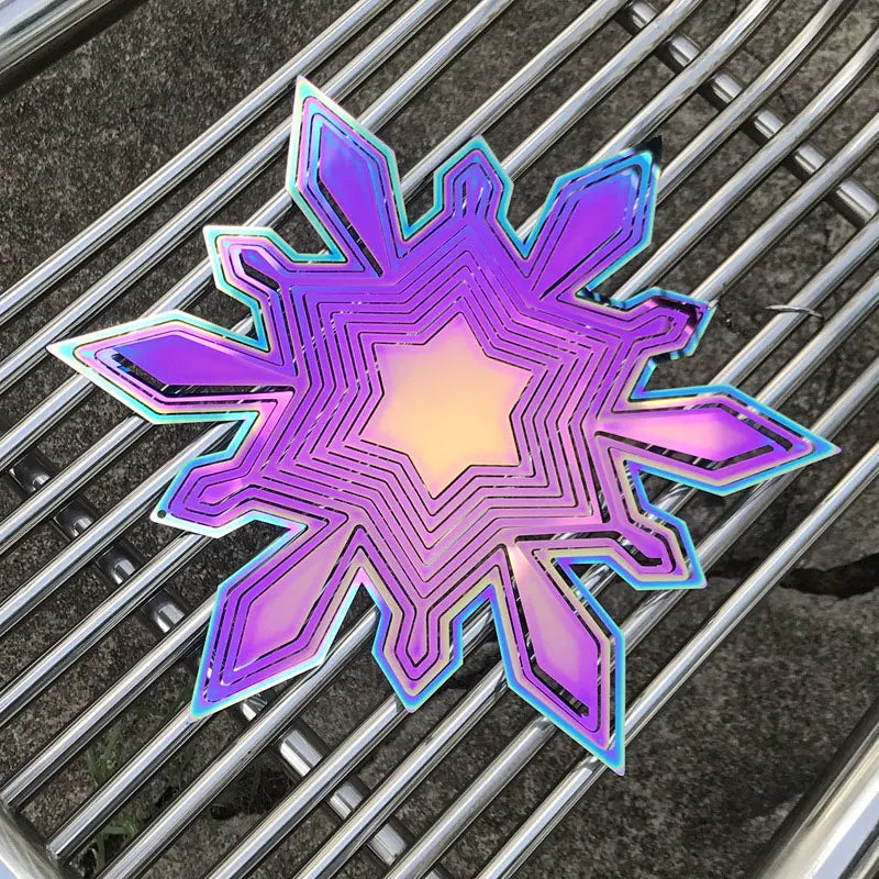 NEW Arrivals 5 Patterns Wind Spinner Chimes Home Garden Outdoor Colorful Metal Mirror Snowflake And Lightning Stainless Steel 3D Rotating Windchime