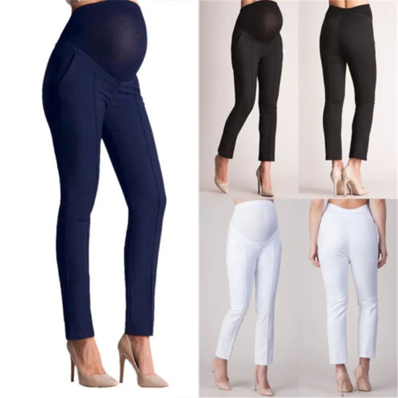 NEW Maternity Long Pants Pregnant Women High Waist Skinny Work Office Pant Straight Leg Pants For Maternity Ankle Pants Trousers