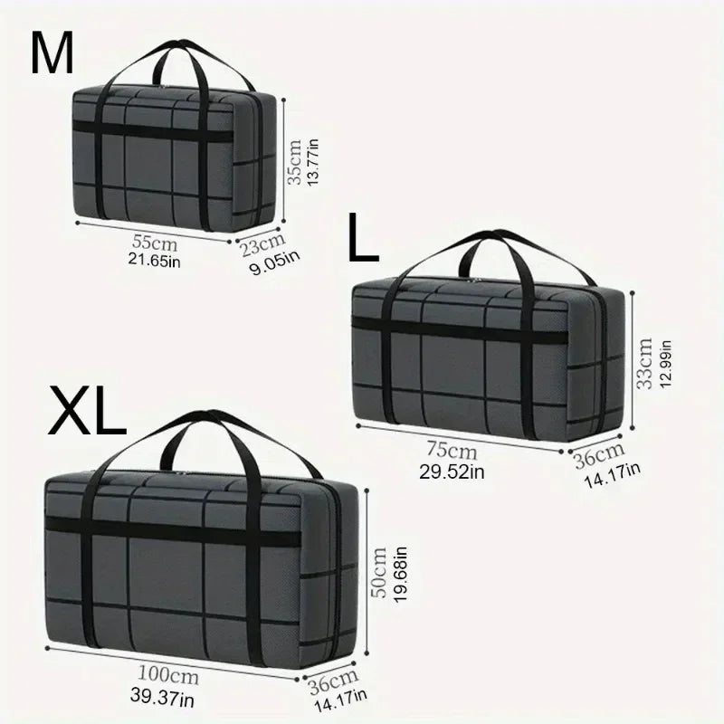 3 PCS Set Large Capacity Outdoor Moving Travel Packing Hand-Held Clothes Storage Organizer Bag Foldable Dust-Proof Non-Woven Fabric Packing Bags Bedroom Wardrobe Organizer Sets
