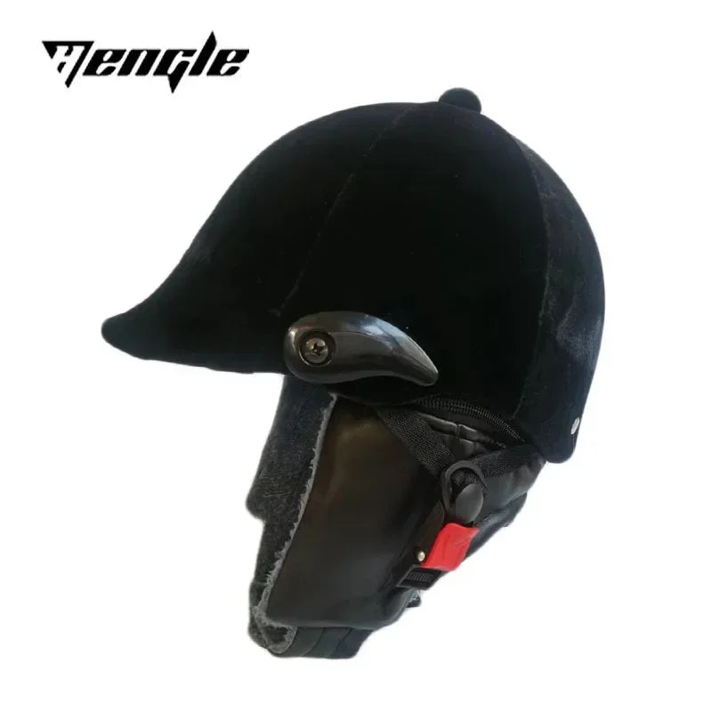 Winter/Summer Equestrian Riding Helmet Unisex Black Velvet Cloth Equestrian Helmet  Horse Equipment Safety Accessories