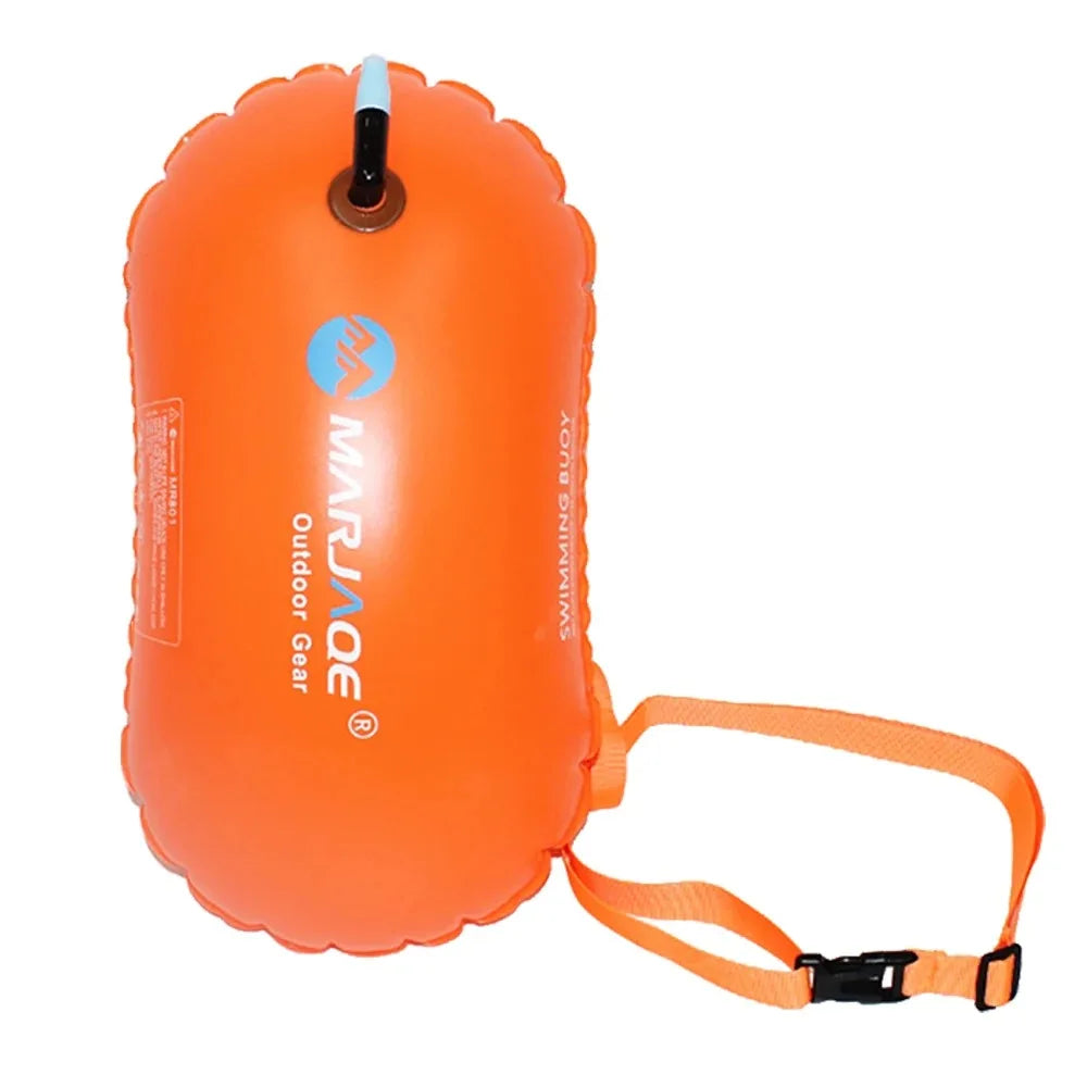 Outdoor Swim Safe Buoy Inflatable Life Saving Swim Buoy PVC Inflated Air Drying Bag with Belt Drift Bag For Swimming Pool Open Summer Water Sports Accessories