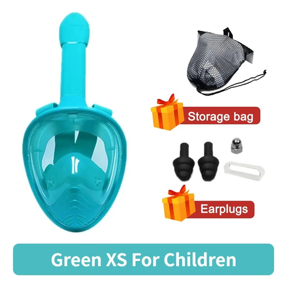NEW Adults XL /Kids XS Size  Full Face Snorkel Mask - Professional Anti-Fog Diving Goggles, Underwater Scuba Swimming Equipment