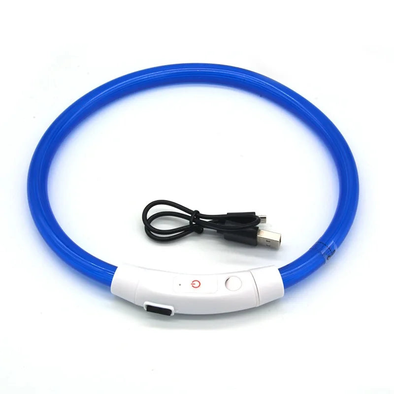 NEW Arrivals Led Dog Collar Luminous USB Cat Dog Collar Adjustable Fit for Small Medium Large Dogs Led Light Glowing Loss Prevention LED Collar For Dogs Pet Dog Accessories