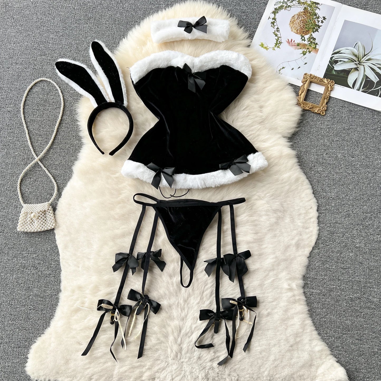 Women Preppy Style Sexy Uniform Sets 2024 V Neck Sheer Top+Lace Up Mini Skirt+Thongs Hollow Out Cosplay Porn Suits
