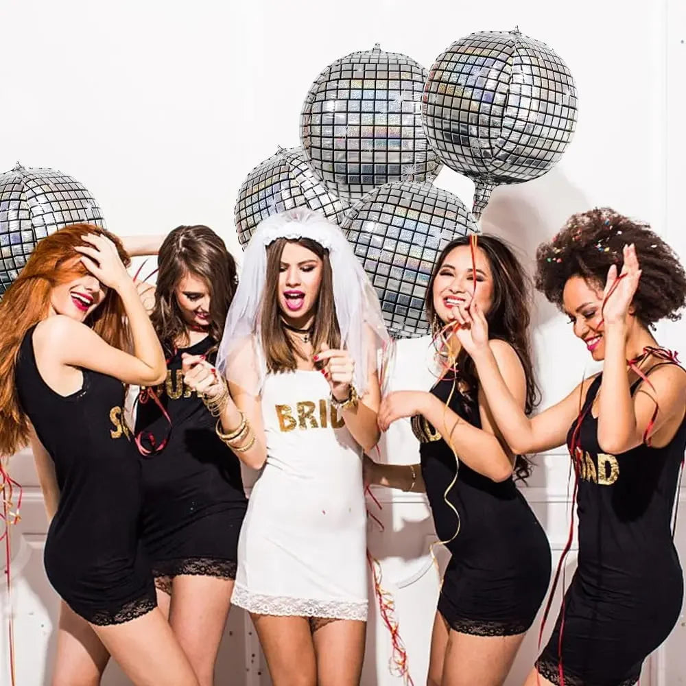 6-48pcs 22 Inches Silver Birthday Disco Party Ball Foil Ballon Set Happy Birthday Party Decoration Decorative balloons for party