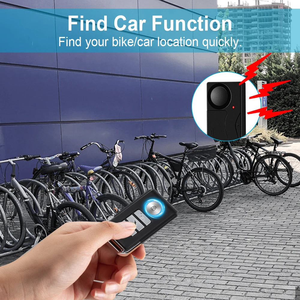 Wireless Vibration Alarm Door And Window Anti-Theft Alarm With Remote Control 110dB Motorcycle Bicycle Security Sensor System