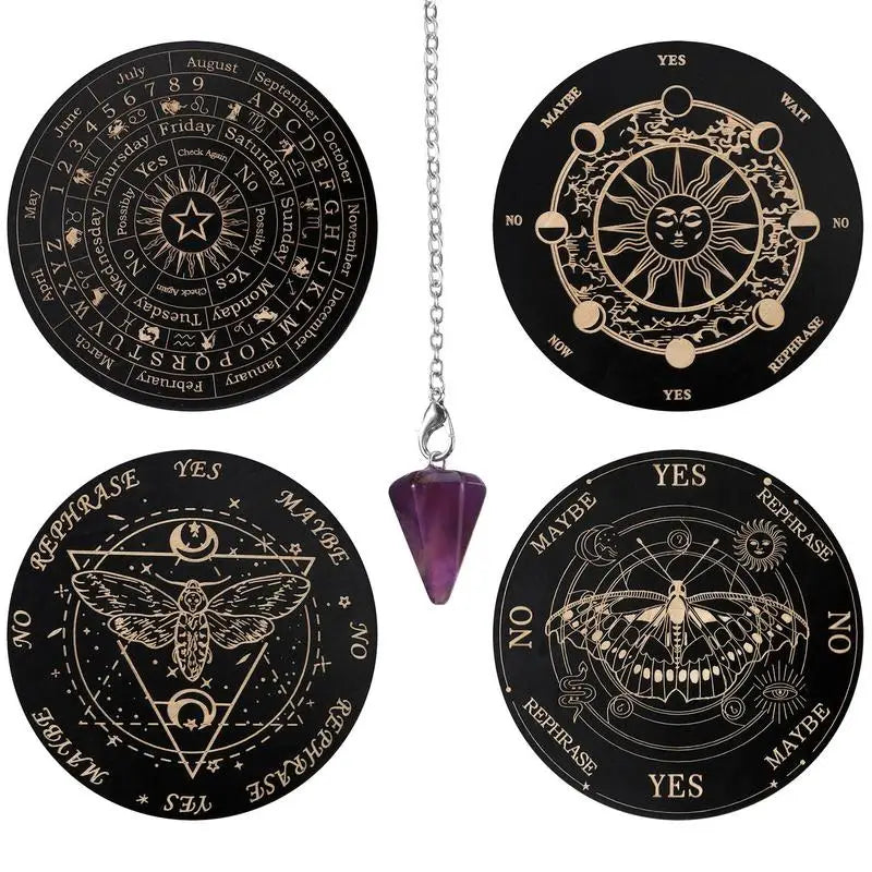 Pendulum Mat Divination Wooden Communication Board Fortune Telling Toys Ouija Board Game Witch Crafts Supplies For Beginners