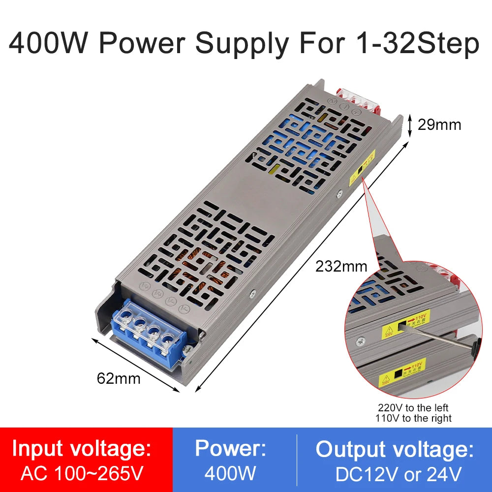 NEW LED Stair Light Controller Motion Sensor Programmable Step and Side Stair Strip With 2CH Running LED Strip Home Indoor Lighting Supplies