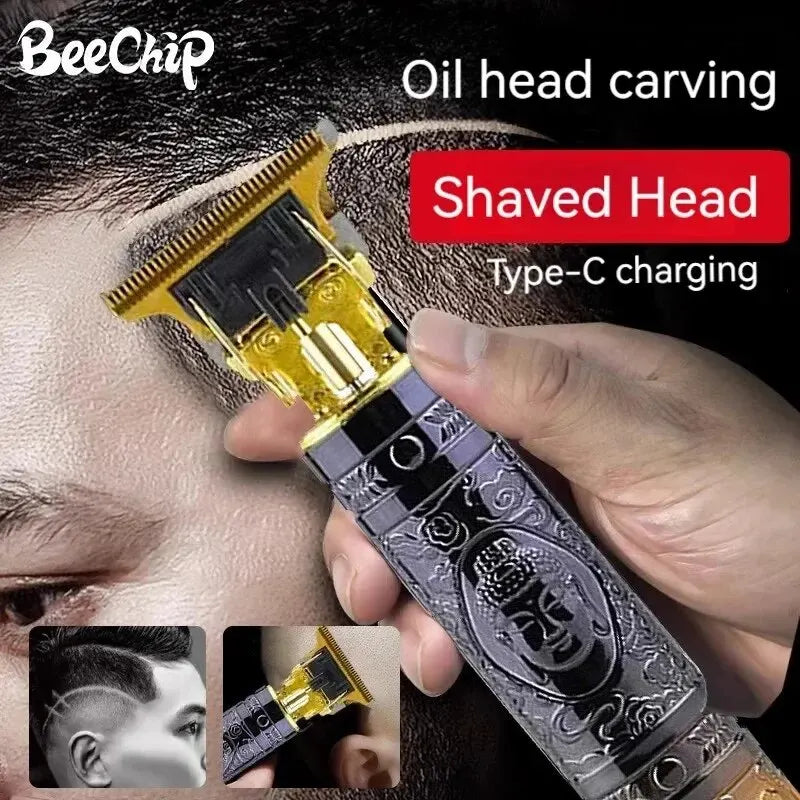 Electric Haircutter for Men Golden Buddha USB Electric Hair Clipper Electric Faders Barber Shaved Head Shaver Multifunctional