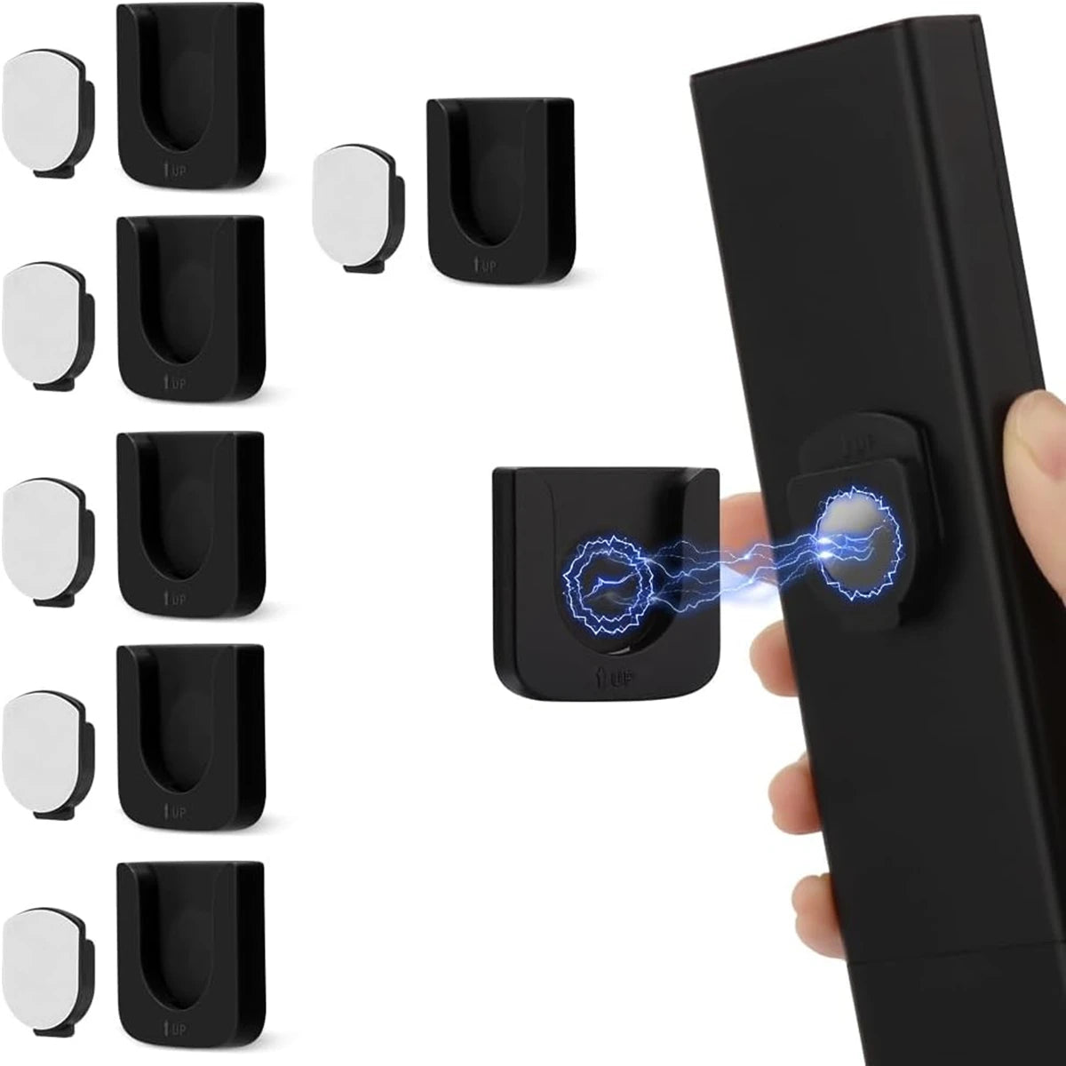 NEW 6PCS Set Remote Control Magnetic Hook Lock, Adhesive Wall Mounted Remote Control Storage Rack, No Punching Hook Home Electronic Accessories