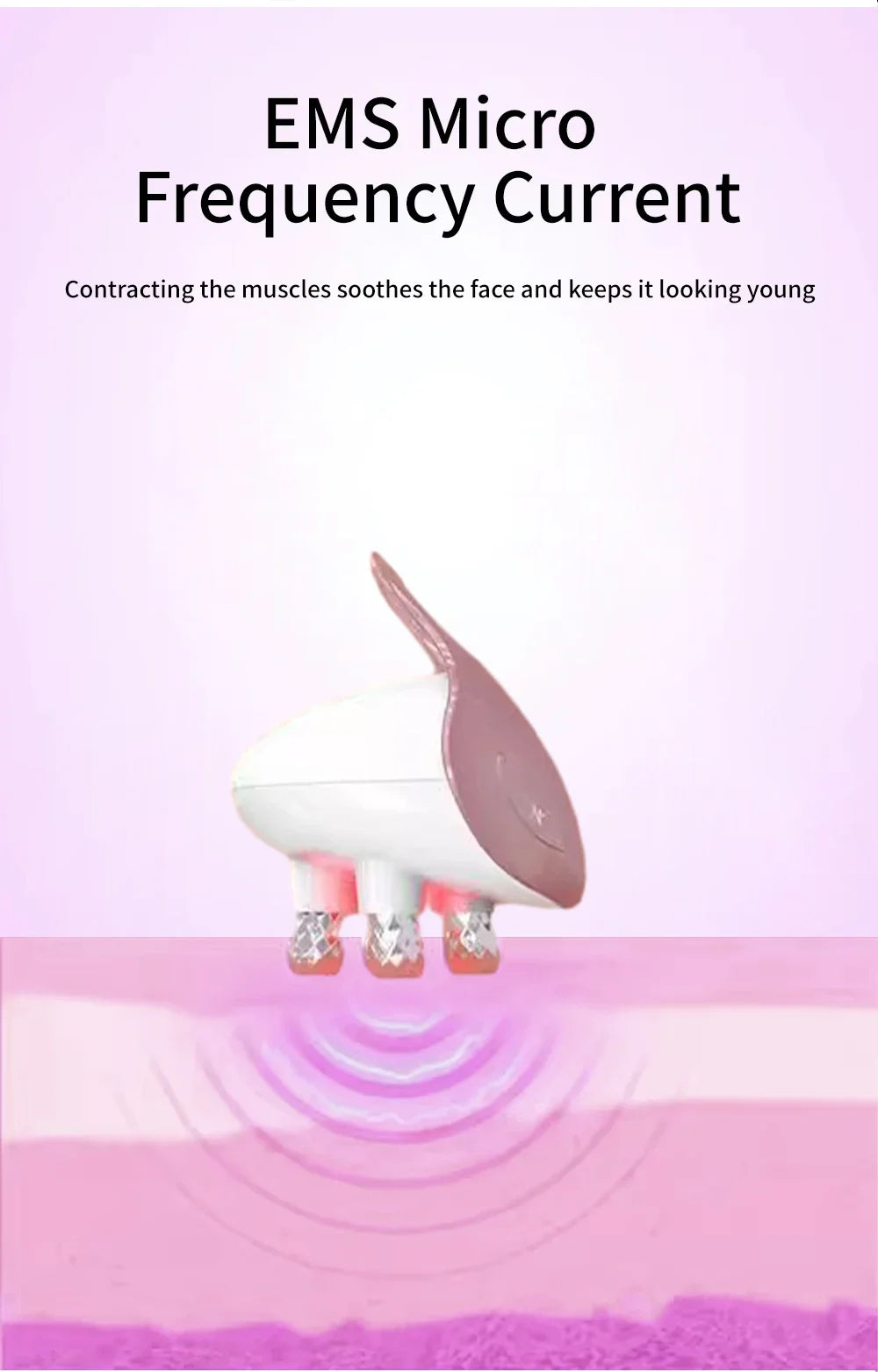 EMS 5 in 1 Facial Massager 4D Massage Head Home Use Facial Device Promote Face Cream Absorption 5 Light Color Modes Beauty Tools Women Skin Care Supplies